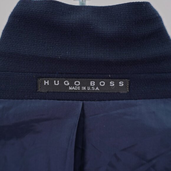 Hugo Boss U.S.A. Einstein Virgin Wool 3‎ Button Sport Coat Blue Basketweave 46L - Picture 13 of 14